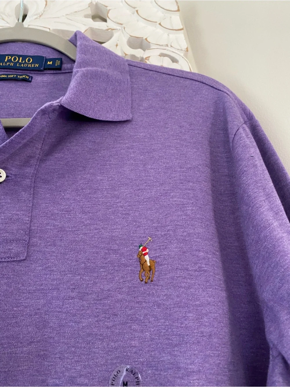 Polo Ralph Lauren Pima Soft Touch Polo Shirt Men’s Medium Purple 100% Cotton NWT